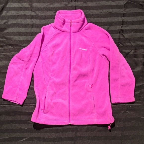 Columbia Pink Full Zip Fleece Sweater - Sz L - Picture 13 of 16